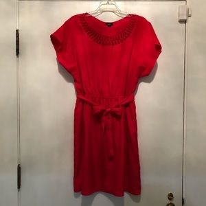 Red Crochet Neck Dress